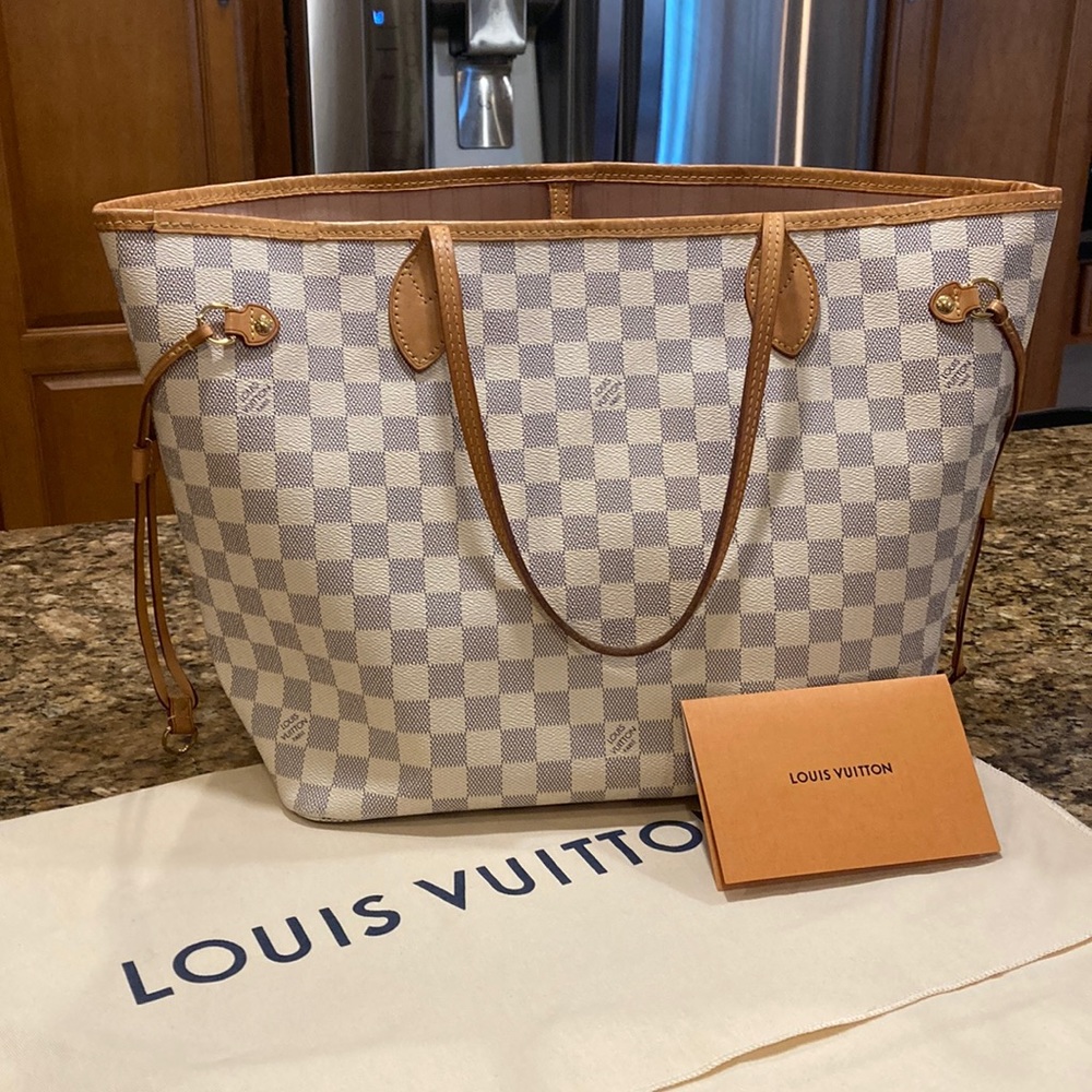 Louis Vuitton neverfull mm damier azure 100% authentic